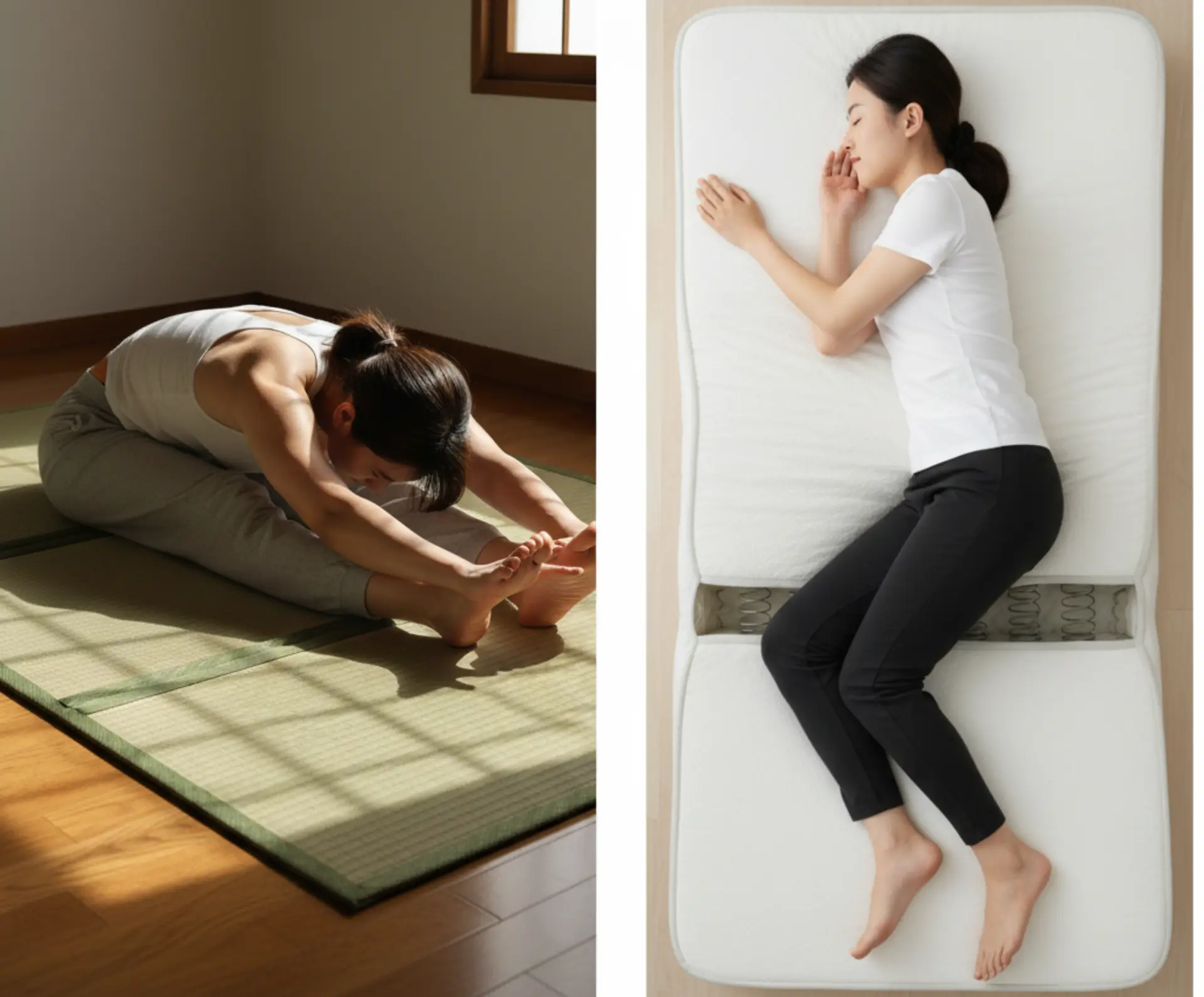 Better Spine alignment with tatami mattress