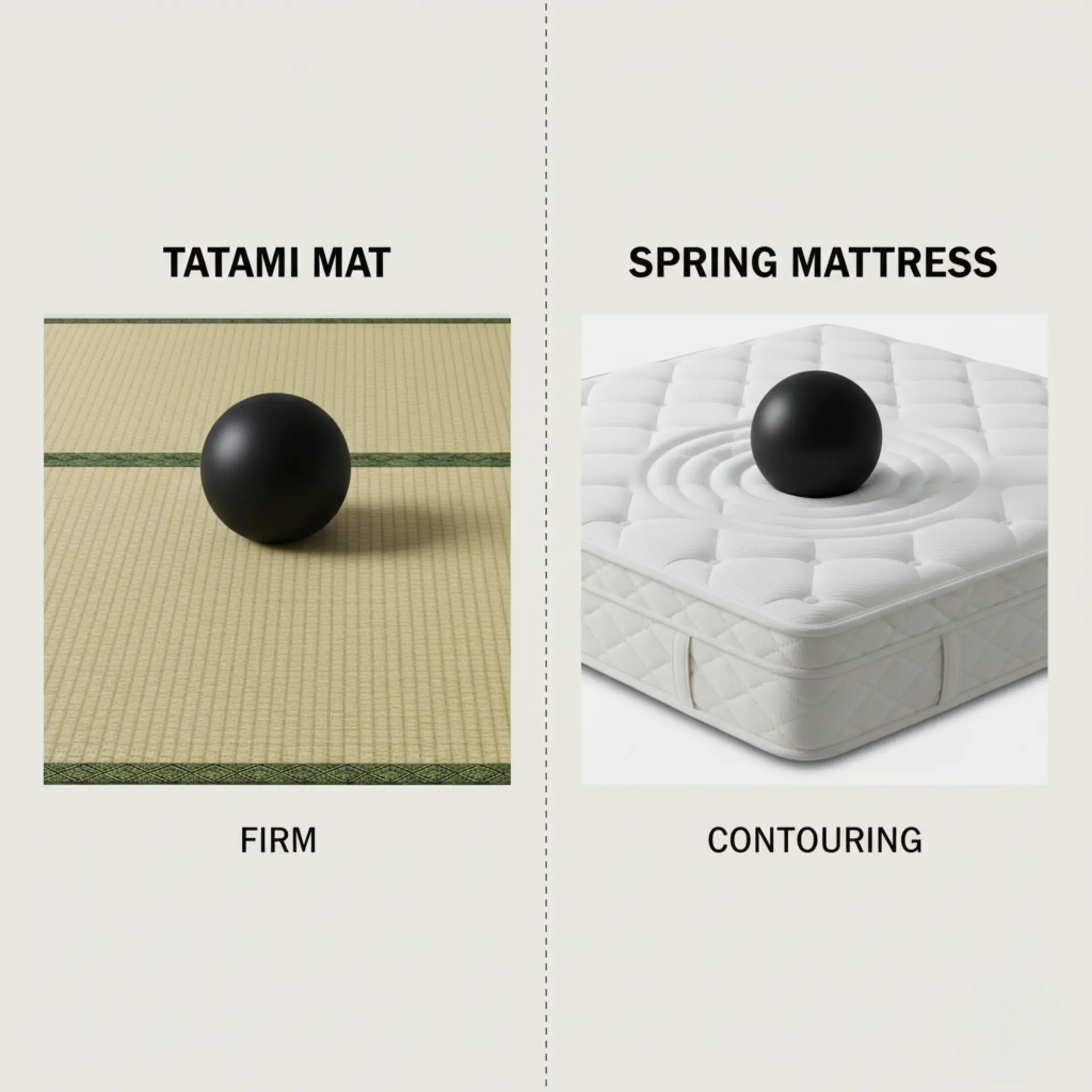 Support comparison between tatami and spring mattress