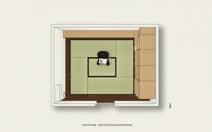 Employee relaxation room setup