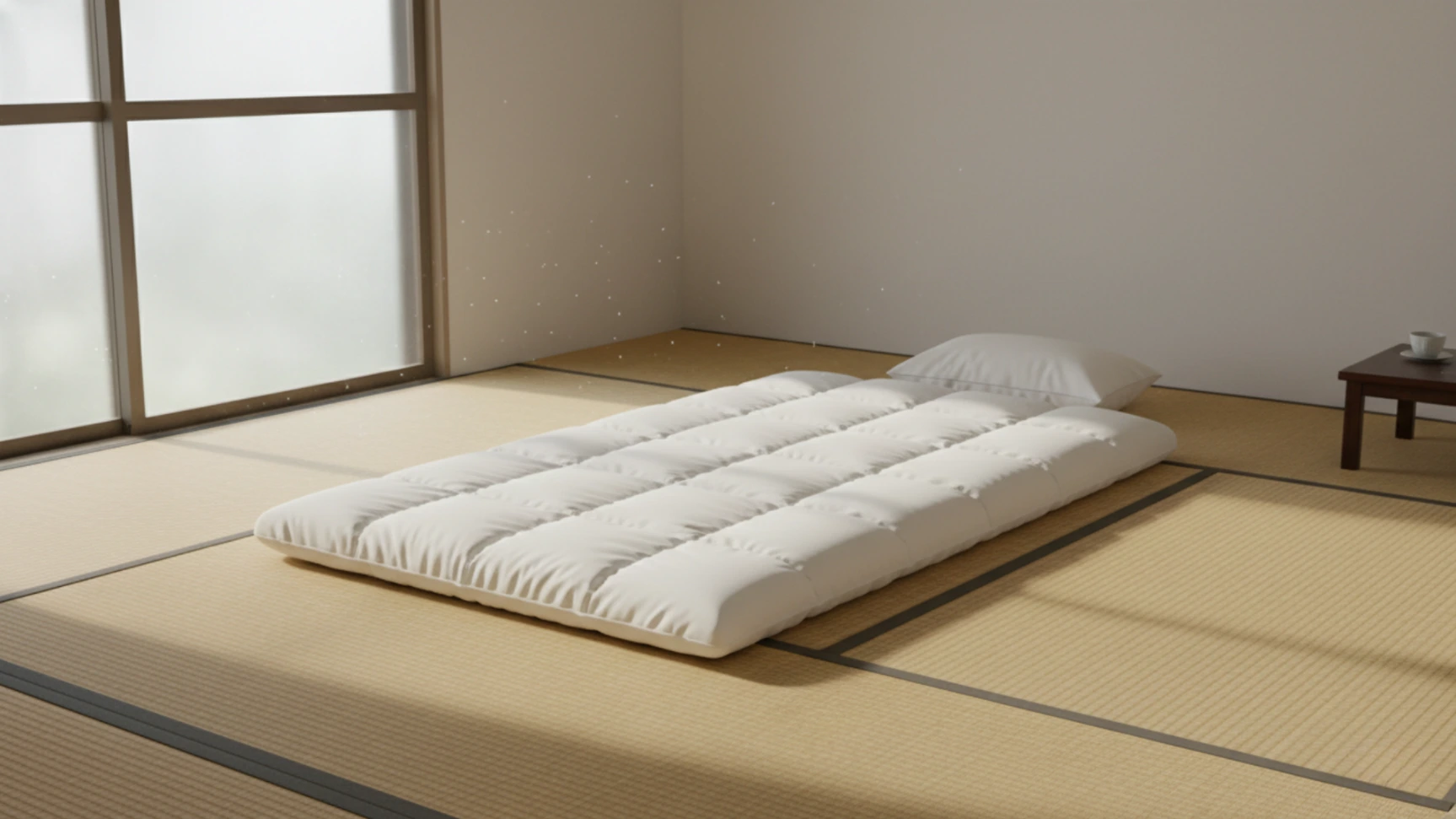 Tatami mat and a futon