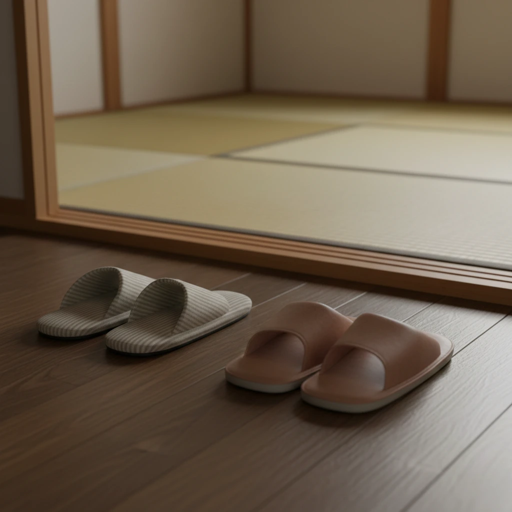 Keeping slippers off Tatami mats