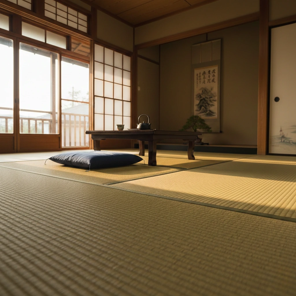 Tea setup on tatami