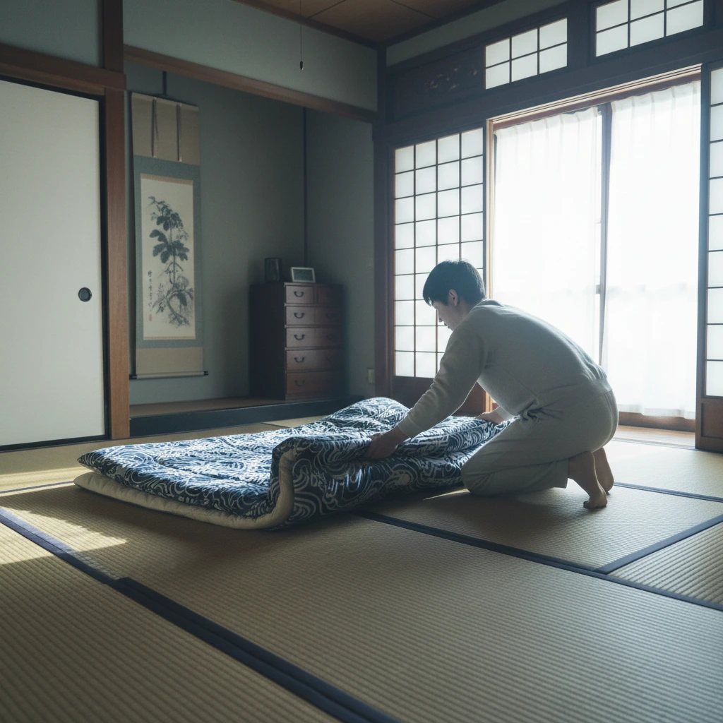 A transformative tatami space with a futon