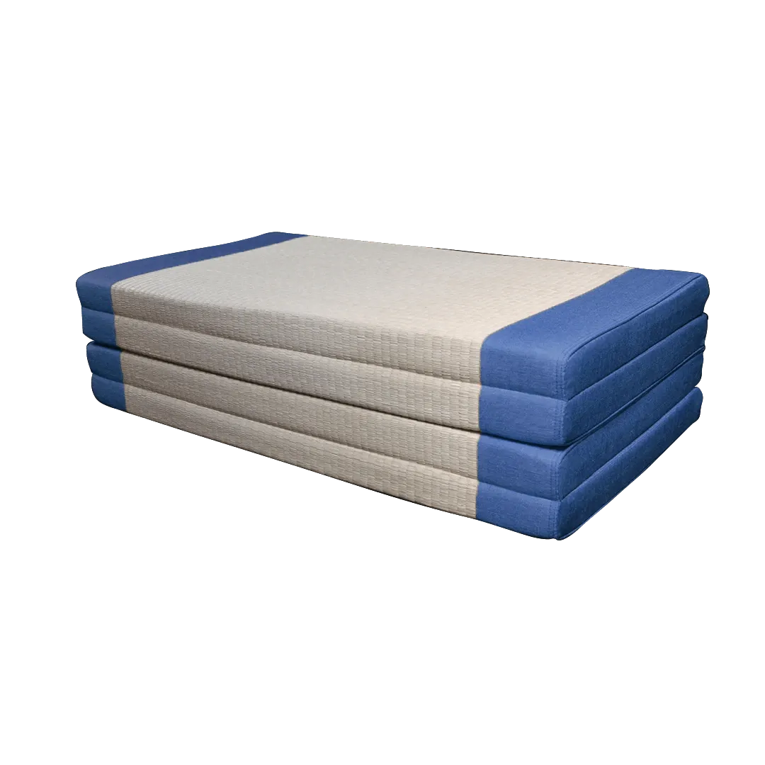 [SL-BED-MTR-L4FLD-F101-STD] Luxury 4-Fold Mattress 5cm (Aoi Blue)