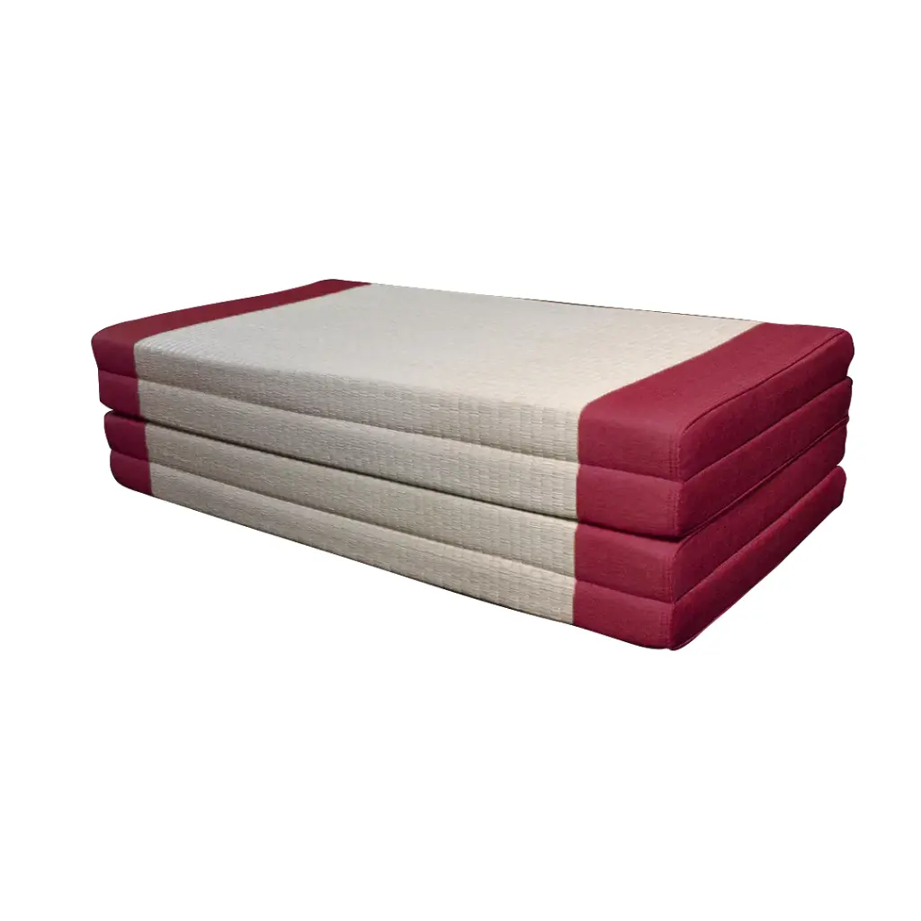[SL-BED-MTR-L4FLD-F103-STD] Luxury 4-Fold Mattress 5cm (Ichigo Red)